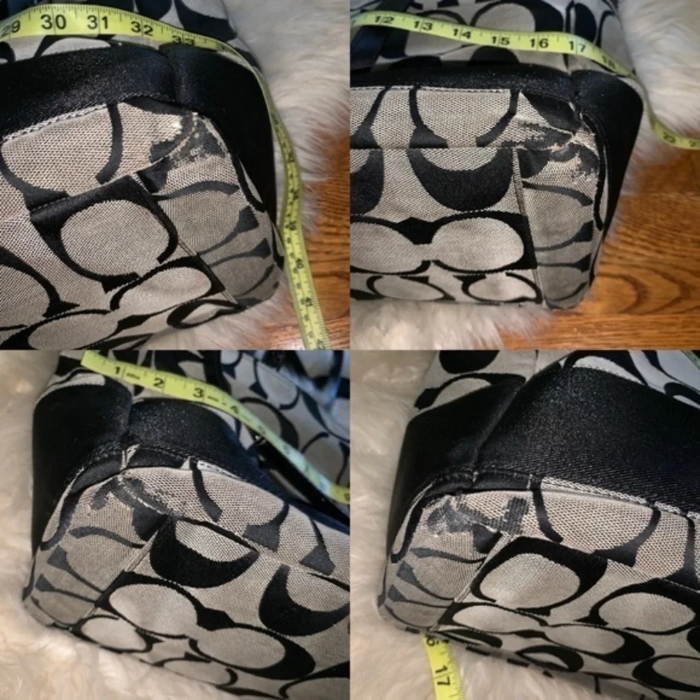 Coach canvas black gray baby‎ diaper bag purse